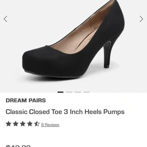 Dream Pairs Black Suede Pumps size 8 - Picture 9 of 9